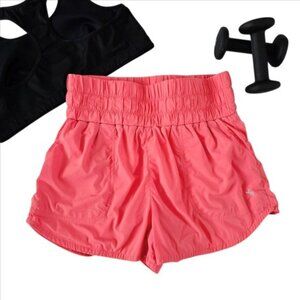Women's Coral Pink Athletic Running Shorts Size Small Activewear Workout Pull On